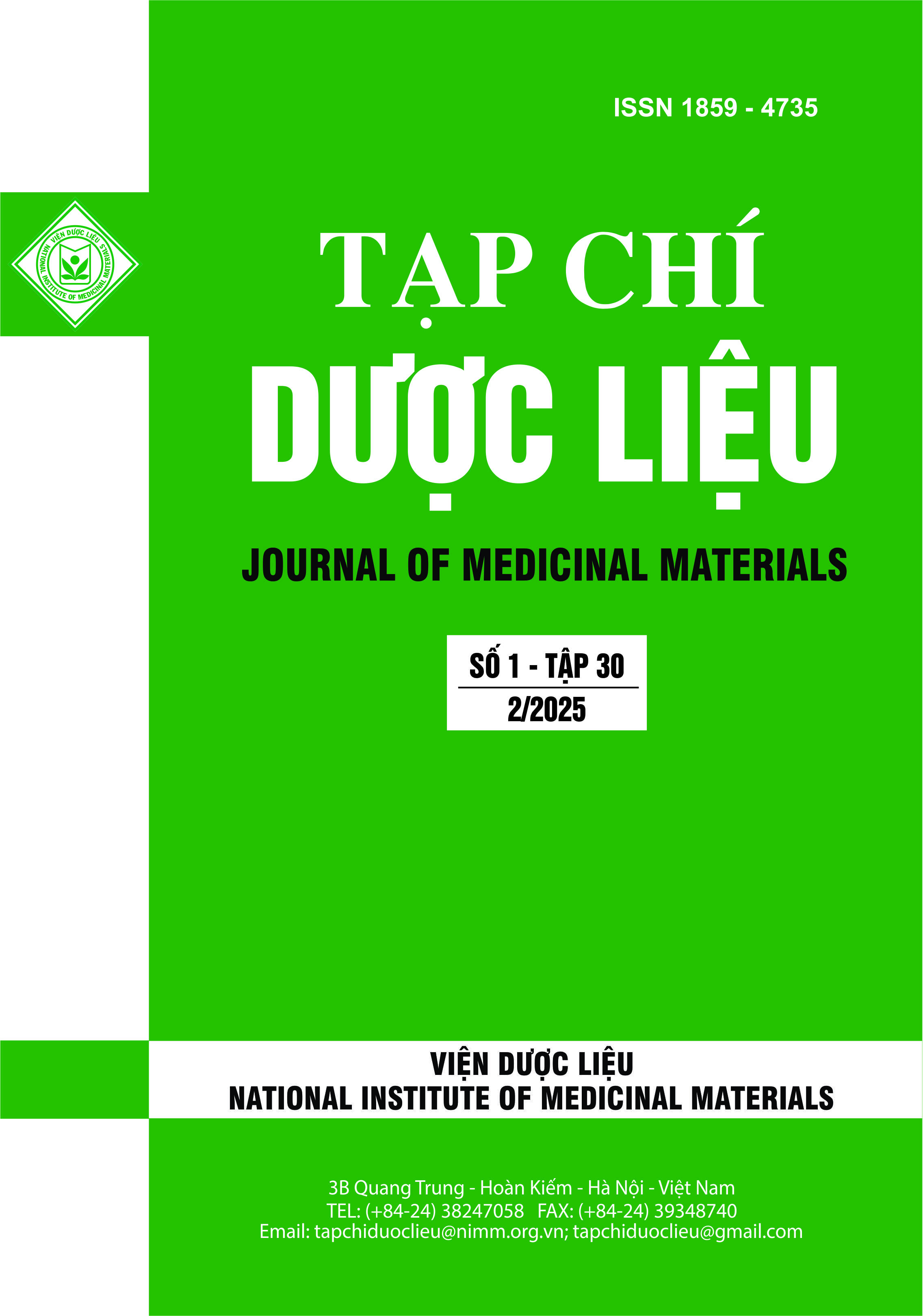 					Xem Tạp chí Dược liệu , Tập 30, Số 1/2025
				