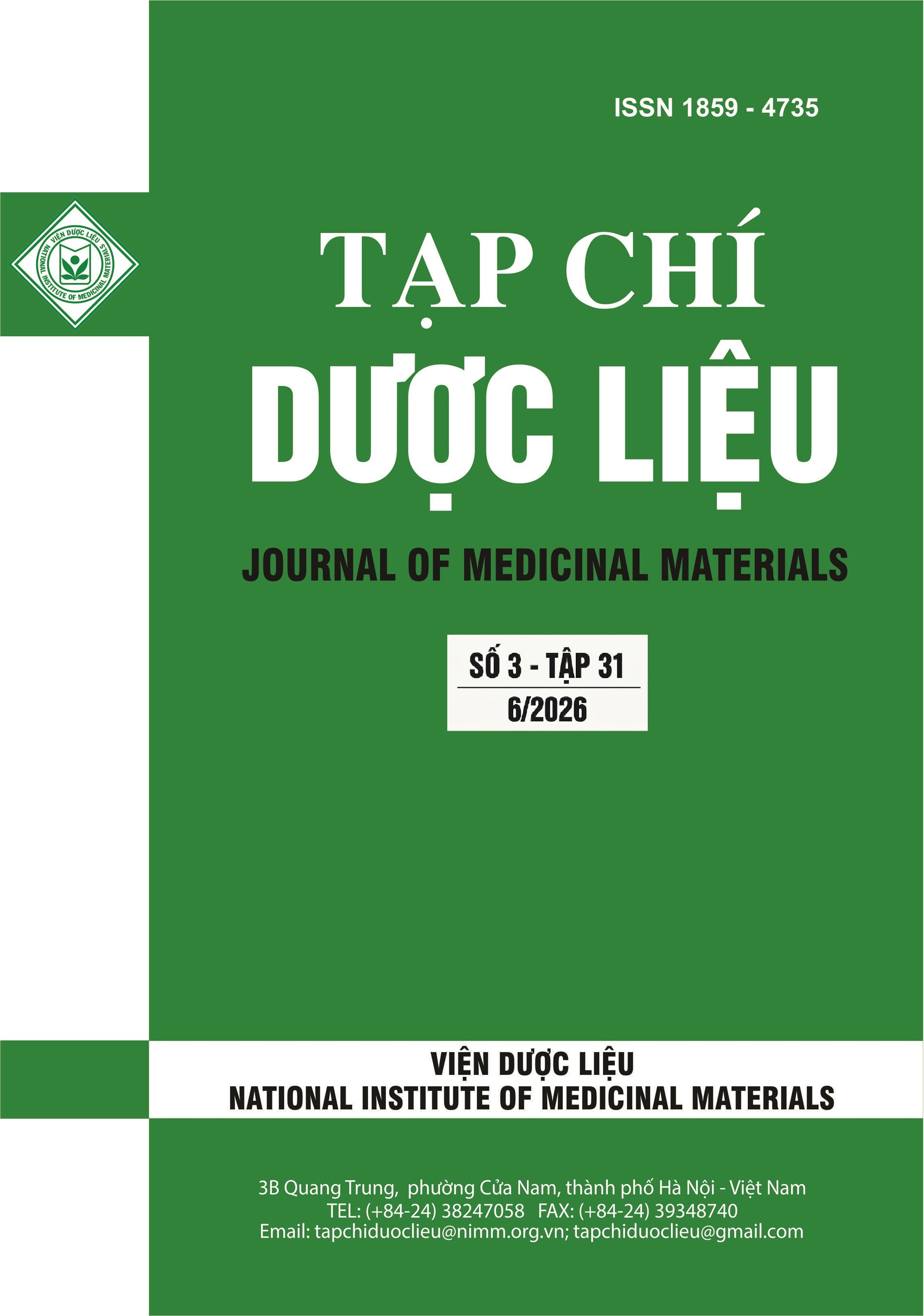 					Xem Tạp chí Dược liệu, Tập 3, Số 31/2026
				