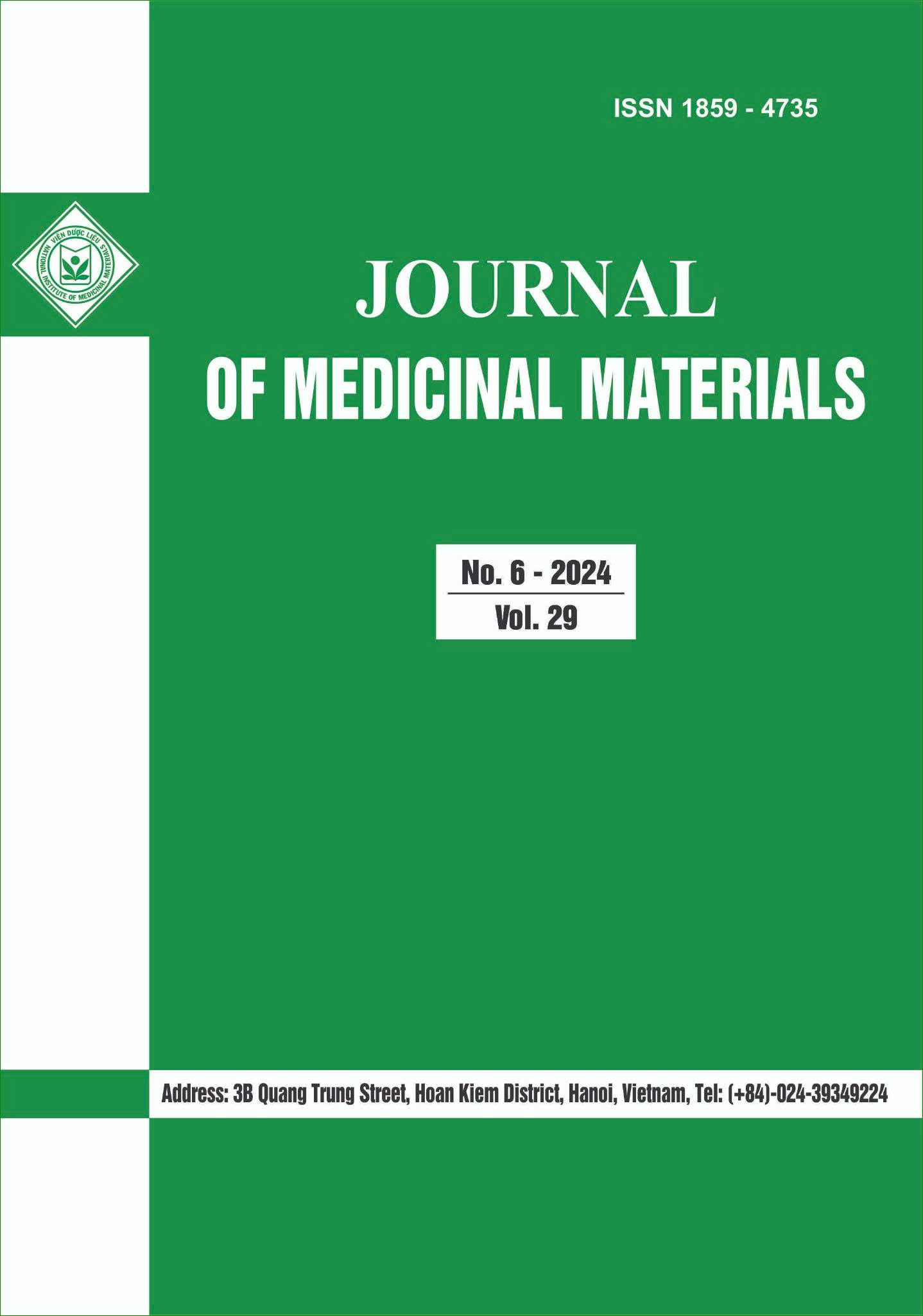 					View Journal of Medicinal Materials, Vol. 29, No. 6/2024
				